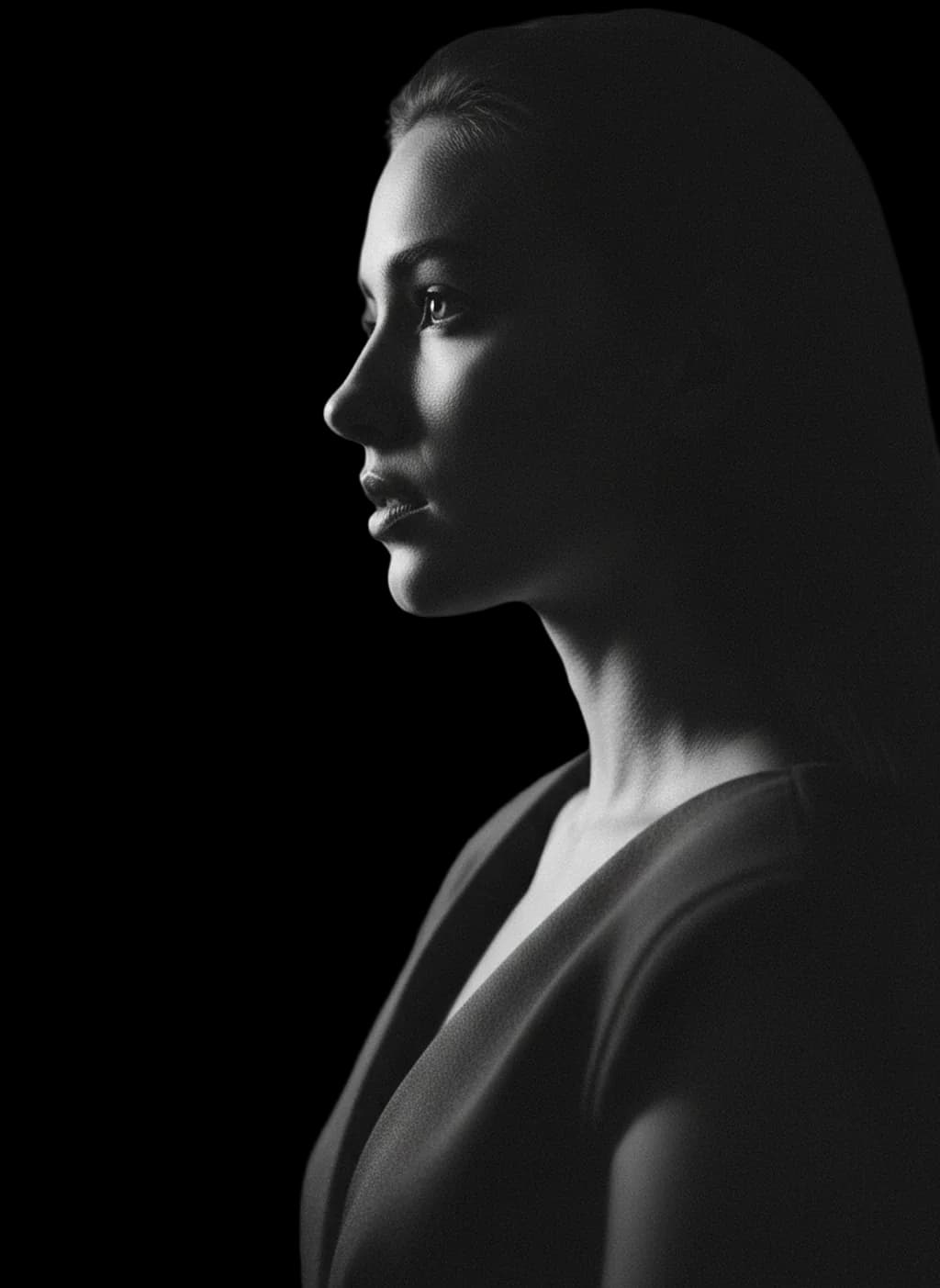 The portrait with its background removed, on a coloured gradient